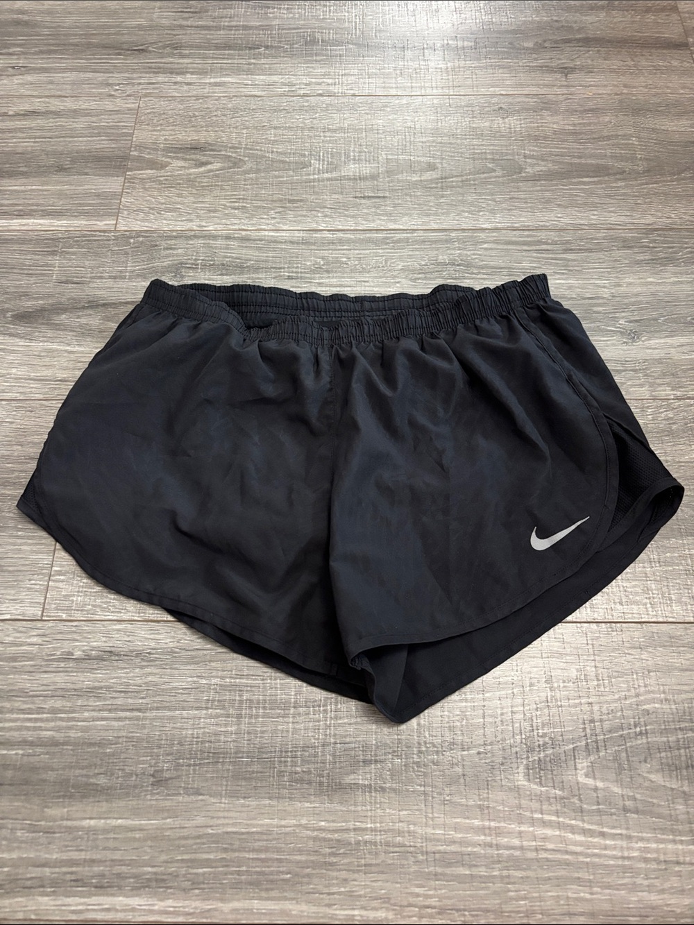 Nike Women's Black Athletic Running Shorts with Reflective Swoosh